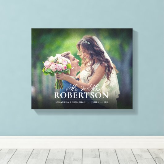 Toile Élégant script Mariage personnalisé (Insitu (Plancher de Bois))