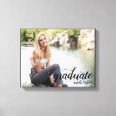 Toile Élégant Script Moderne Photo Graduate (Recto)