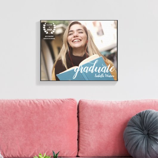 Toile Élégant Script Moderne Photo Graduate (Insitu(Salon))