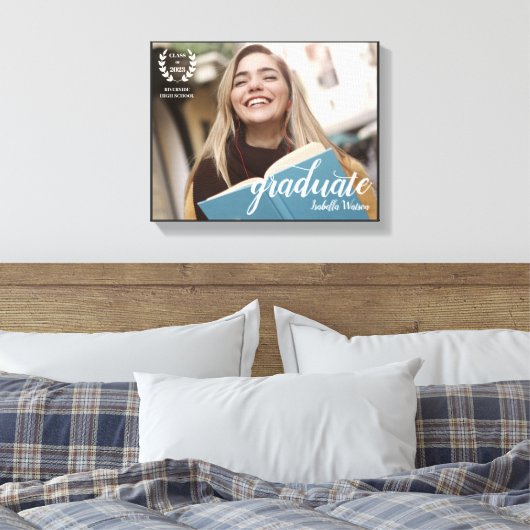 Toile Élégant Script Moderne Photo Graduate (Insitu(Chambre))