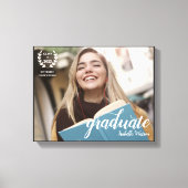 Toile Élégant Script Moderne Photo Graduate (Recto)