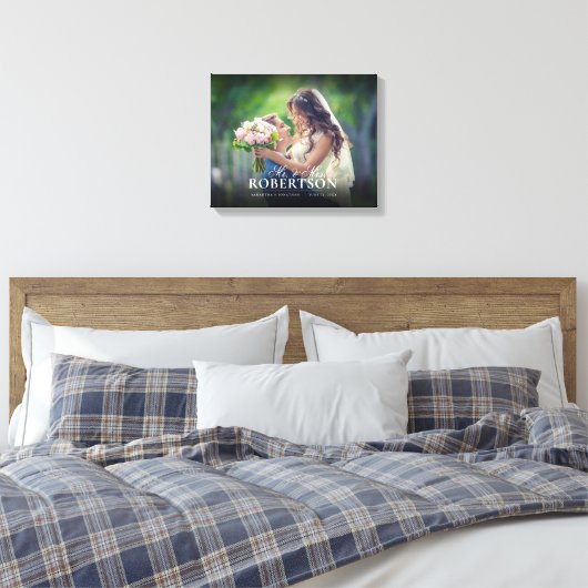 Toile Élégant script Personnalisé Mariage Canvas Imprime (Insitu(Chambre))