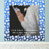 Toile Elégant Silver Blue Heart Diamond Premier Noël (Insitu (Plancher de Bois))