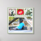 Toile Élégant souvenir de famille Photo Collage avec nom (Recto)