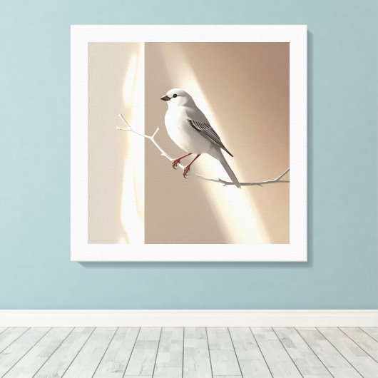 Toile Elegant Sparrow Bird Wall Art Print – Minimalist (Insitu (Plancher de Bois))