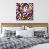 Toile Elegant Swirls with Gold and Purple Canvas Art (Insitu(Chambre))