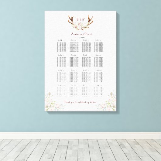 Toile Elégant tableau de sièges Fleurs roses blanches An (Insitu (Plancher de Bois))