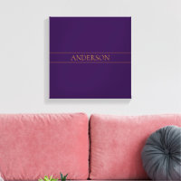 Élégant texte personnalisable | Gold & Deep Purple