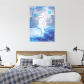 Toile Elegant Vintage Seahorse Blue Ocean Waves (Insitu(Chambre))