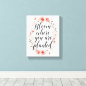 Toile Elegant Watercolor Botanical Message (Insitu (Plancher de Bois))