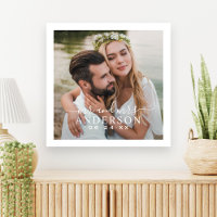 Elegant White M. et Mme Monogram Mariage photo