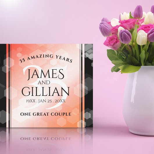 Toile Elégante 35ème anniversaire de Mariage de corail