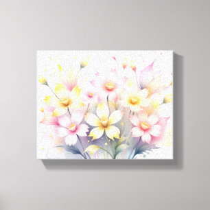 Toile Elégante aquarelle bouquet floral