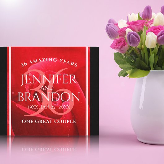 Toile Élégante célébration du 36e anniversaire du Mariag