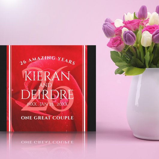 Toile Élégante fête du 26e anniversaire du Mariage Rose