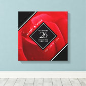 Toile Élégante fête du 26e anniversaire du Mariage Rose (Insitu (Plancher de Bois))