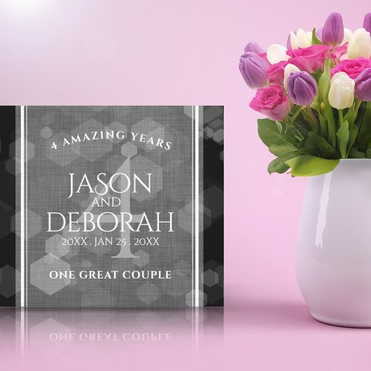 Toile Élégante fête du 4e anniversaire du Mariage de lin