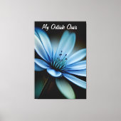 Toile Élégante Fleur Bleue sur Arrière - plan Noir (Recto)