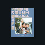 Toile Elégante géométrique Dusty Blue Photo personnalisé<br><div class="desc">Photo personnalisée Art géométrique Monogramme bleu Nom Toile Imprimer</div>