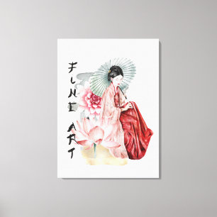 Toile élégante japonaise Geisha Girl