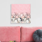 Toile Élégante Parties scintillant dorée rose floral Gra (Insitu(Salon))