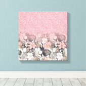 Toile Élégante Parties scintillant dorée rose floral Gra (Insitu (Plancher de Bois))