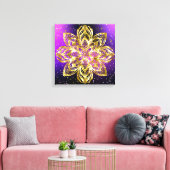 Toile Elégante Parties scintillant Mandala or violet dég (Insitu(Salon))