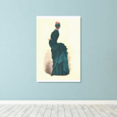 Toile Élégante robe victorienne bleue (Insitu (Plancher de Bois))