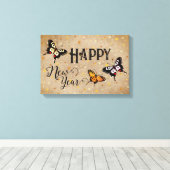 Toile Élégante Typographie Papillon Étoiles Rustique Nou (Insitu (Plancher de Bois))