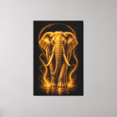 Toile Élément d'art éléphant doré rayonnant (Recto)