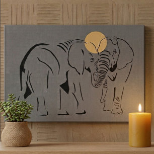 Toile Élément d'art minimaliste de l'éléphant 12x16