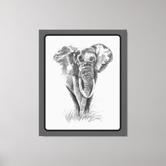 Toile Elephant Animal Watercolor Painting Wildlife Art