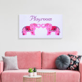 Toile Eléphant au henné (rose/violet) (Insitu(Salon))