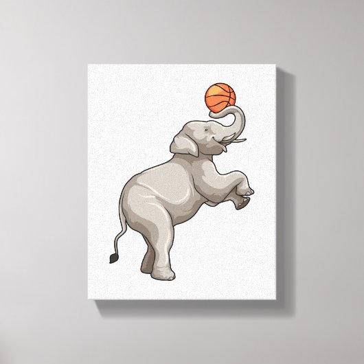 Toile Elephant avec basket-ball (Recto)