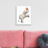 Toile Elephant avec basket-ball (Insitu(Salon))