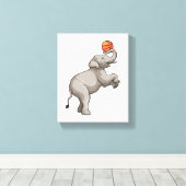 Toile Elephant avec basket-ball (Insitu (Plancher de Bois))
