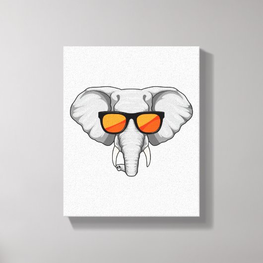 Toile Eléphant avec lunettes de soleil (Recto)