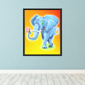 Toile Eléphant avec papillon-21987 (Insitu (Plancher de Bois))