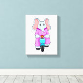 Toile Eléphant avec vélo (Insitu (Plancher de Bois))