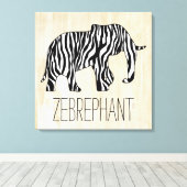 Toile Elephant avec Zebra Stripes + vos idées (Insitu (Plancher de Bois))