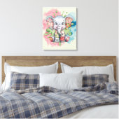 Toile Éléphant Bébé Brodé de Patchs Floraux Tout Enfant (Insitu(Chambre))