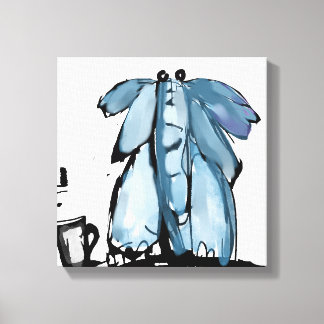 Toile Éléphant Bleu Fantaisiste