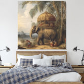 Toile éléphant botanique vintage avec howdah aussi (Insitu(Chambre))