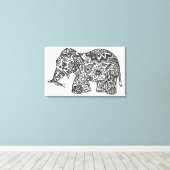Toile Eléphant de doodle 6 (Insitu (Plancher de Bois))
