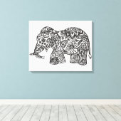 Toile Eléphant de doodle 6 (Insitu (Plancher de Bois))