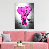 Toile Elephant de graffiti rose (Insitu(Salon))