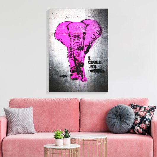 Toile Elephant de graffiti rose (Insitu(Salon))