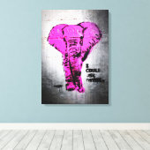 Toile Elephant de graffiti rose (Insitu (Plancher de Bois))