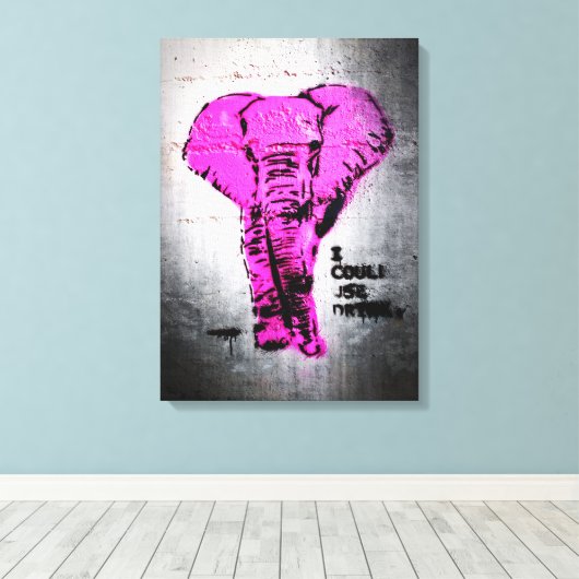Toile Elephant de graffiti rose (Insitu (Plancher de Bois))