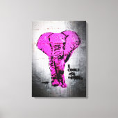 Toile Elephant de graffiti rose (Recto)